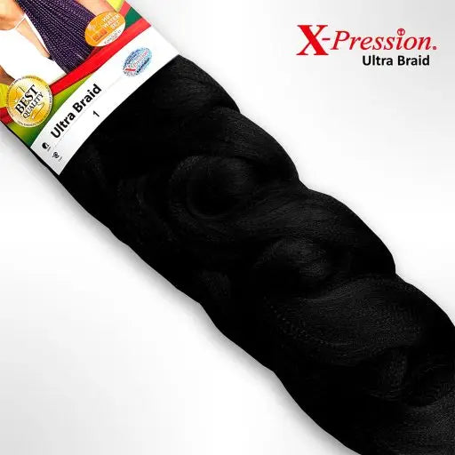 Μαύρο - X-Pression Ultra Braid – Συνθετική Τρίχα για κοτσιδάκια