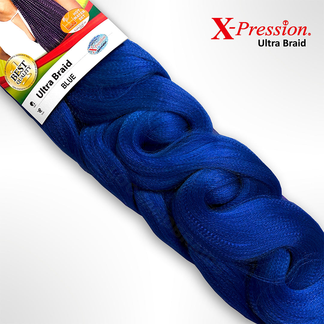 Blue - X-Pression Ultra Braid – Συνθετική Τρίχα για κοτσιδάκια