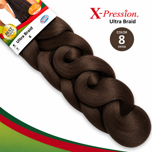 8 - X-Pression Ultra Braid – Συνθετική Τρίχα για κοτσιδάκια