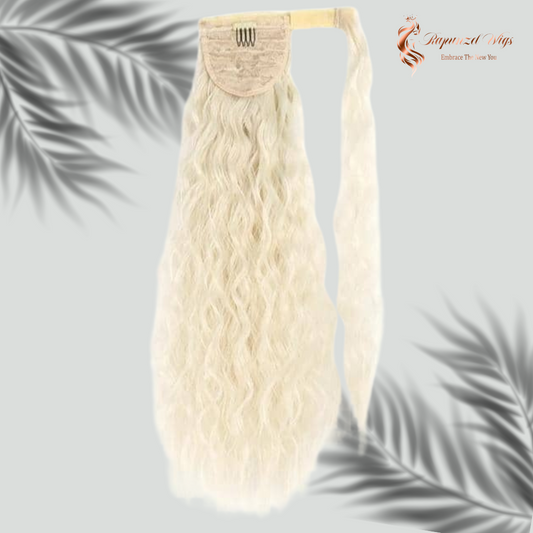 Αλογοουρά ξανθό ανοιχτό κυματιστή - σγουρή.