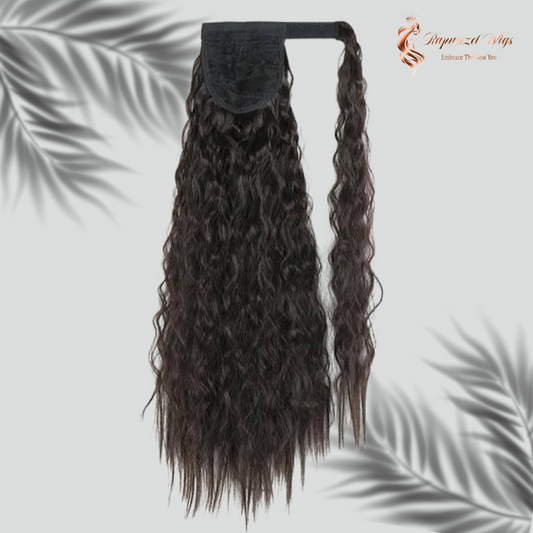 Αλογοουρά καστανό  σκούρο κυματιστή - σγουρή.