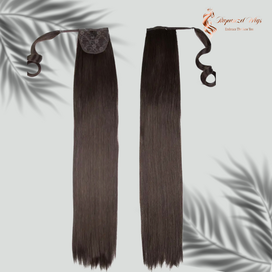 Αλογοουρά καστανή ίσια με μάκρος 80 εκατοστά.