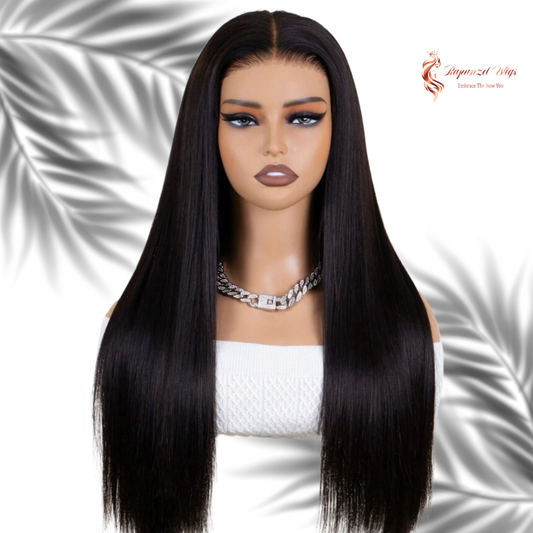 Μαύρη ίσια μακρία περούκα 80 εκ